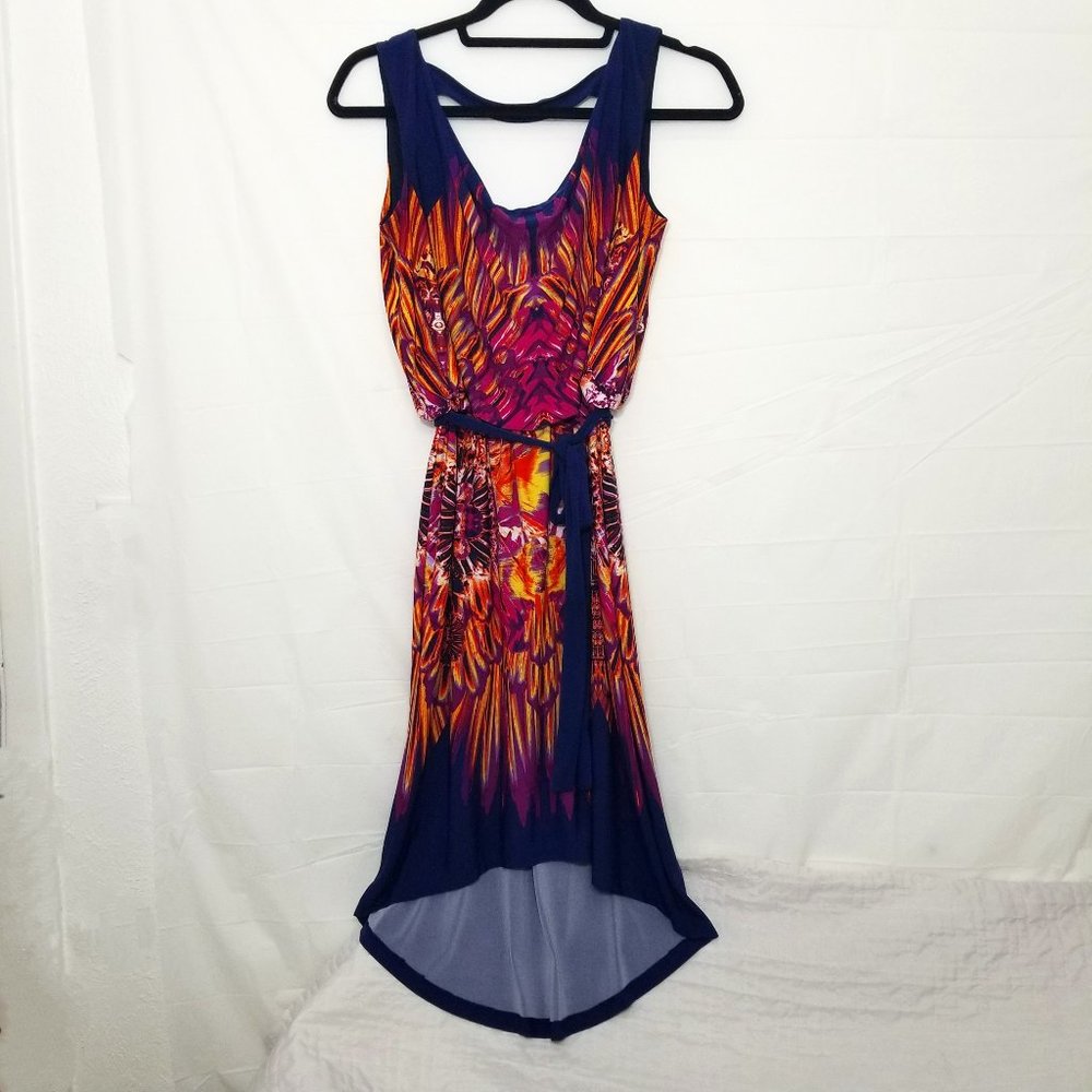 Fenn Wright Manson Womens 4 Sleeveless High-Low Blue Purple Yellow Orange Dress - Picture 3 of 16